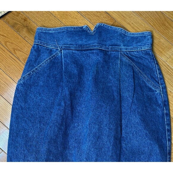Zena Dresses & Skirts - Vintage 80’s/90’s Zena Denim Pencil Midi Skirt Pockets Button Back Small